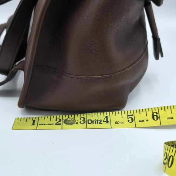 Coach 9960 Vintage Brown Leather Daypack Backpack Turn lock Drawstring & Wallet - Picture 11 of 16
